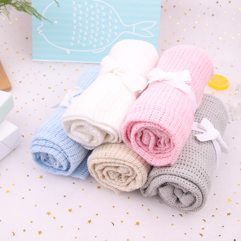 Lightweight knit cotton baby blanket