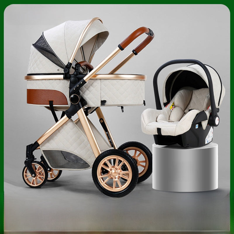 3-in-1 reclining baby stroller