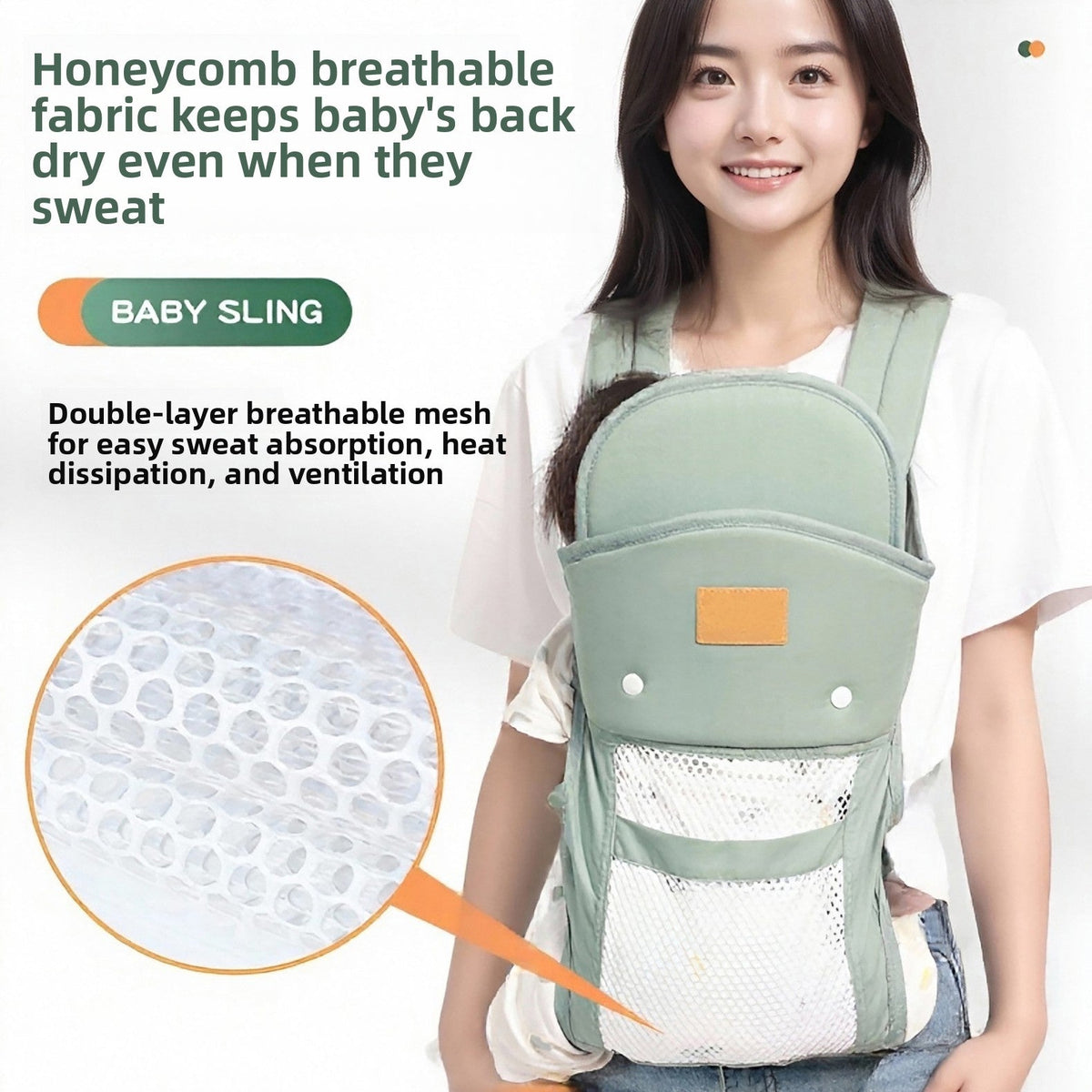 Lightweight breathable mesh baby carrier