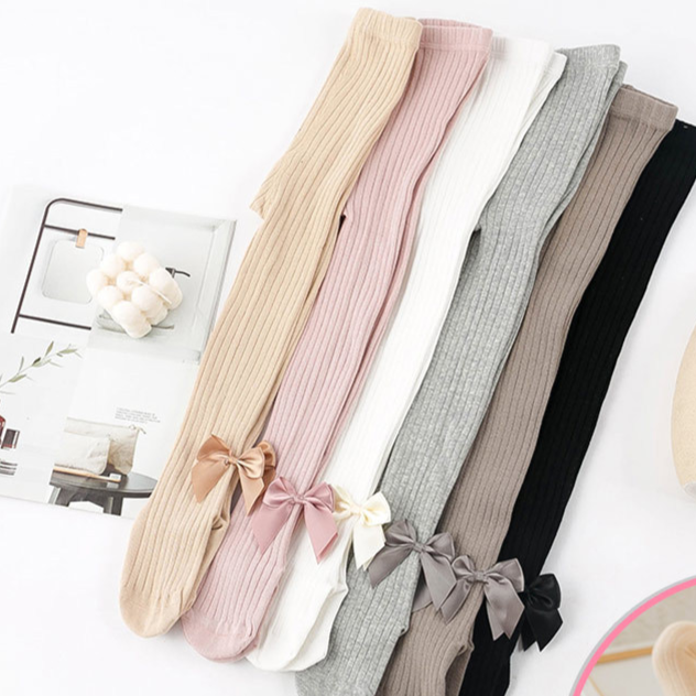 Girls cotton leggings with bow