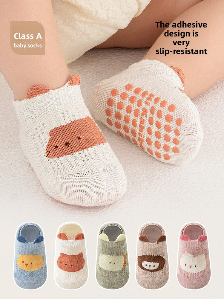 Non-slip cotton toddler socks