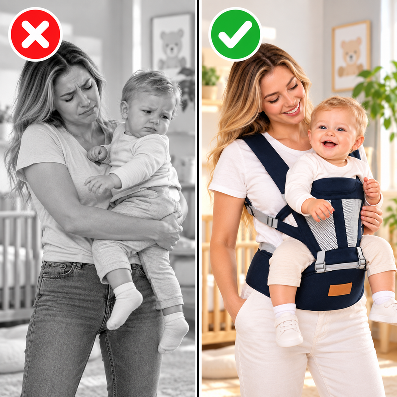 Cotton Hip Carrier before and after comparison