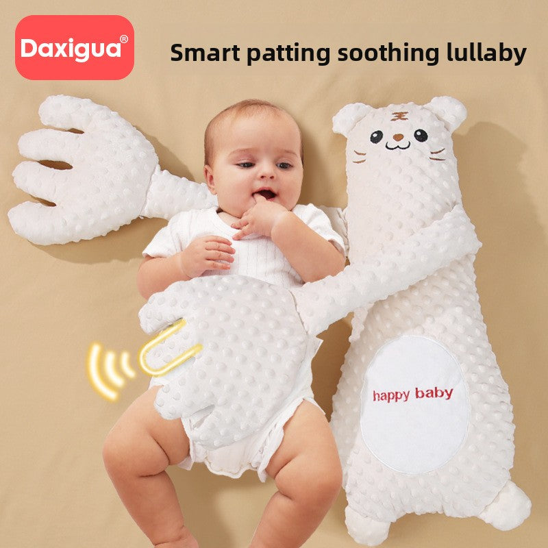 Plush baby soothing comforter with patting arms
