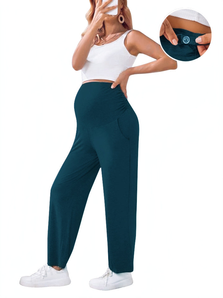 Loose straight-leg maternity pants