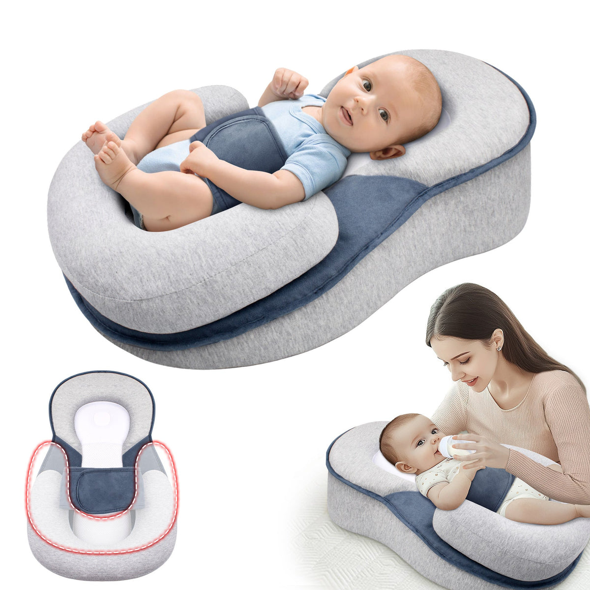 Sloped anti-reflux feeding mat for babies