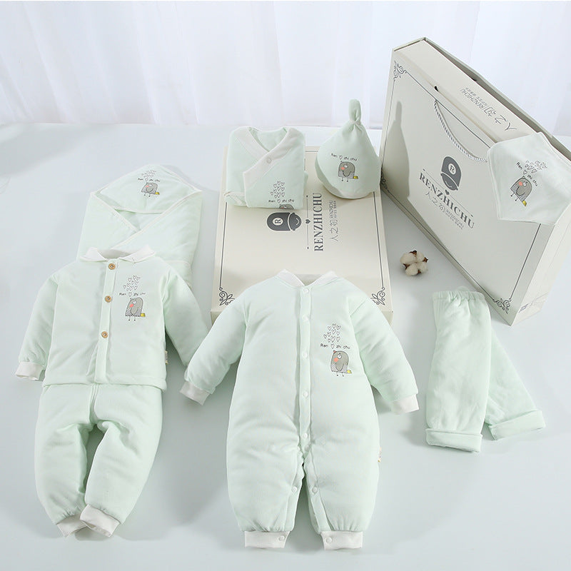 Thick cotton newborn set with hat and towel