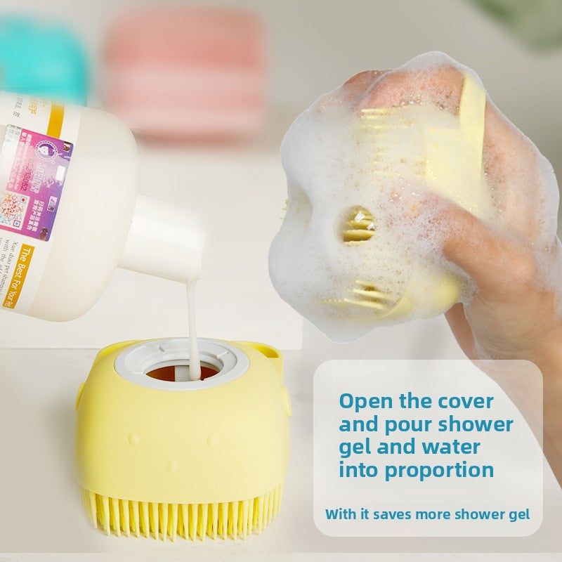 Silicone bath brush for babies and pets