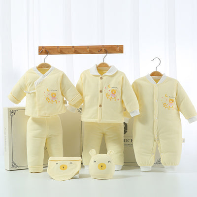 Padded Cotton Suit - Yellow Bear 3pcs / 0-4 Months
