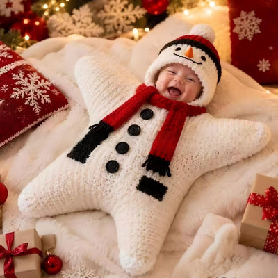 First Christmas Outfit - Baby Star Suit Snowman