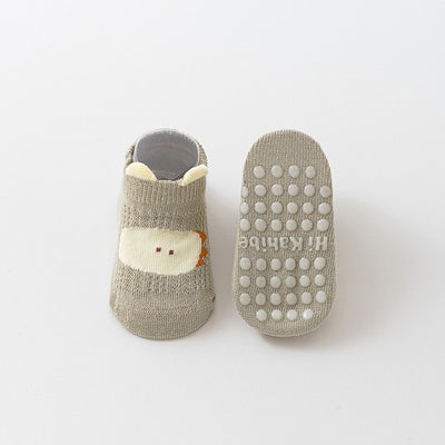 Non-Slip Socks - Green Dinosaur / S