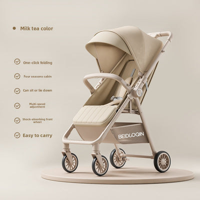 Folding Stroller - Milk Tea Collapse