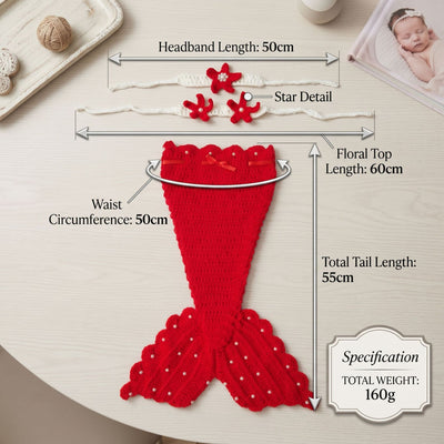 Knitted Photo Outfit - Three piece set / 1-6 months baby
