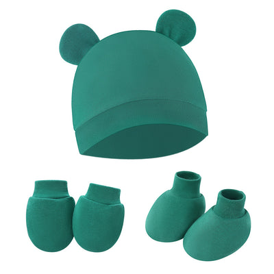 Hat Mitten Set - Green Hat Gloves Footmuffs