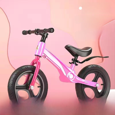 Kids Balance Bike - 12x12in Princess Pink Solid Inflatable Wheel