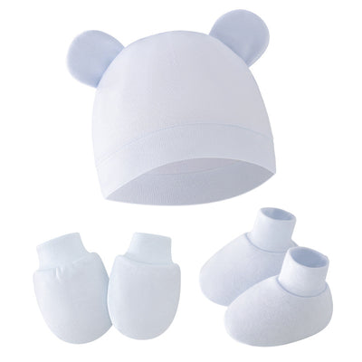 Hat Mitten Set - White Hat Gloves Foot Set