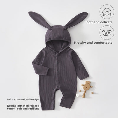 Bunny Hooded Jumpsuit - Dusk Gray / 66cm Cropped