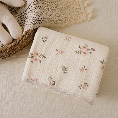 Lace Baby Blanket - Pink flowers / 100*70