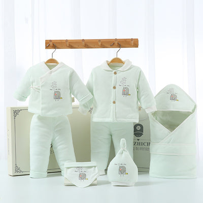 Padded Cotton Suit - Green Bird 2pcs / 0-4 Months