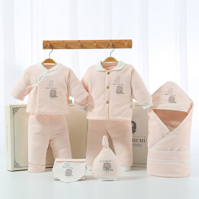 Padded Cotton Suit - Pink Bird 2pcs / 0-4 Months