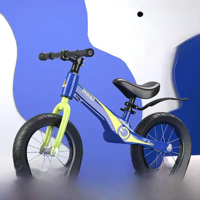 Kids Balance Bike - 12x12in Vibrant Blue Spoked Inflatable Wheel