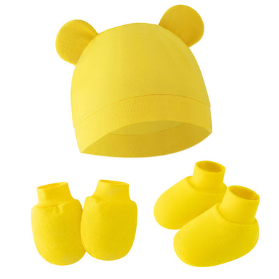 Hat Mitten Set - Yellow Hat Gloves Foot Set