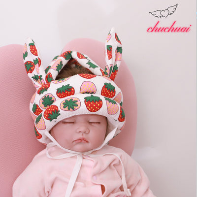 Protective Baby Cap - Double Ears Strawberry