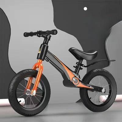 Kids Balance Bike - Matte Black Spoked Inflatable Wheel