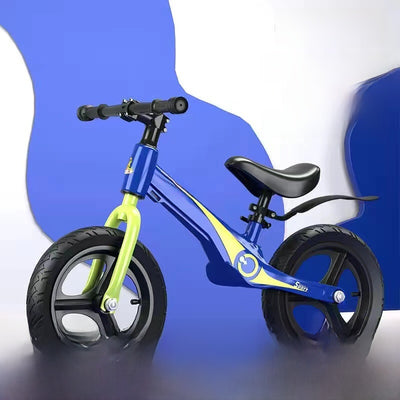 Kids Balance Bike - 12x12in vibrant Blue Solid Inflatable Wheel