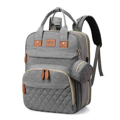 Mommy Canvas Backpack - Gray Without Folding Bed
