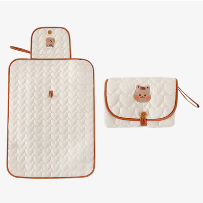 Portable Changing Pad - Heart squirrel diaper pad 50*70cm / Free size