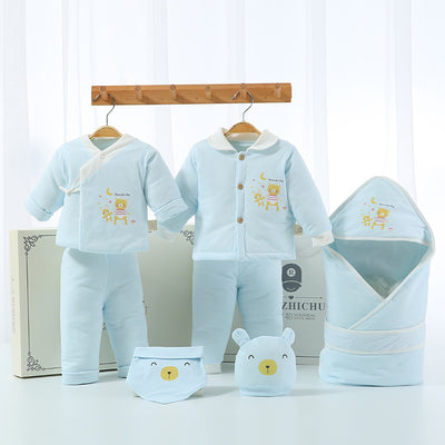 Padded Cotton Suit - Blue Bear 2pcs / 0-4 Months