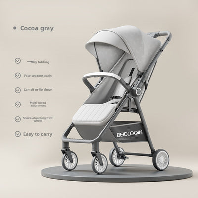 Folding Stroller - Cocoa Gray Collapse