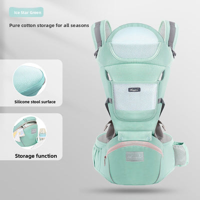 Hip Seat Carrier - Ice Star Green Cotton