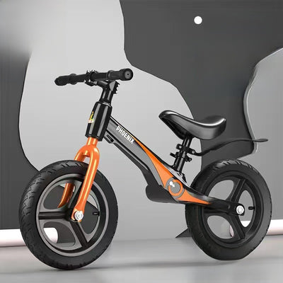 Kids Balance Bike - 14x14in Matte Black Solid Inflatable Wheel