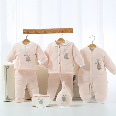 Padded Cotton Suit - Pink Bird 3pcs / 0-4 Months