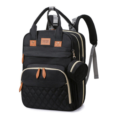 Mommy Canvas Backpack - Black Without Folding Bed
