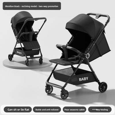 Folding Stroller - Obsidian Black Bidirectional