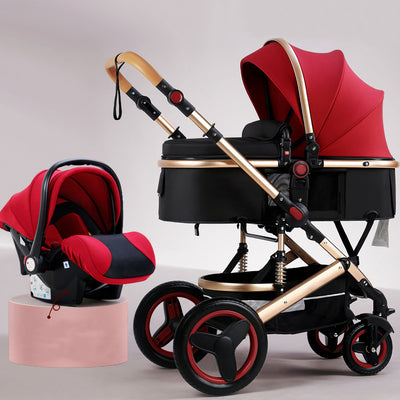 Basket Stroller - Redwine red