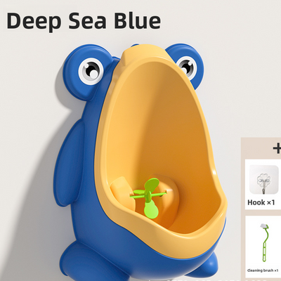 Frog Potty Urinal - Blue + hook brush
