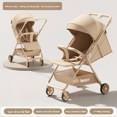 Folding Stroller - Milk Tea Bidirectional