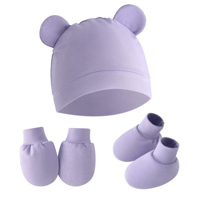 Hat Mitten Set - Purple Hat Glove Foot Set