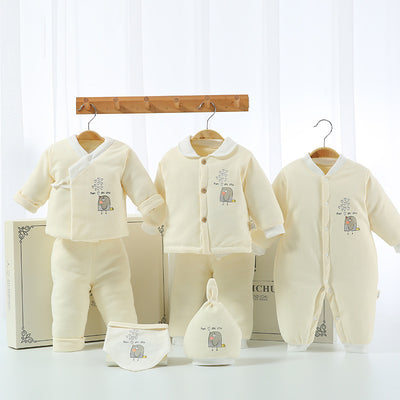 Padded Cotton Suit - Yellow Bird 3pcs / 0-4 Months
