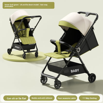 Folding Stroller - Green Fruit Bidirectional