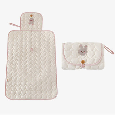 Portable Changing Pad - Heart Rabbit diaper pad 50*70cm / Free size