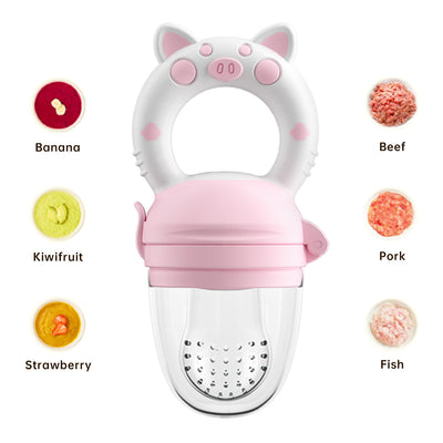 Fruit Feeder Teether - Pink Gray M