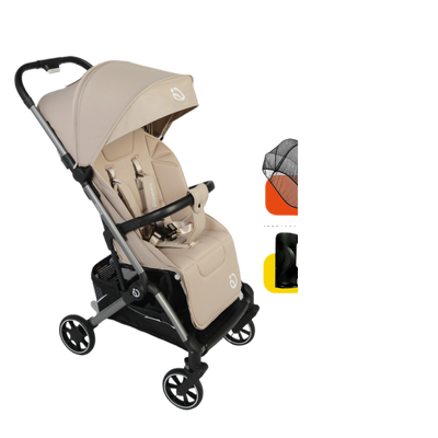 Baby Stroller - Yile Dou E300 Gravel Brown Mosquito Net