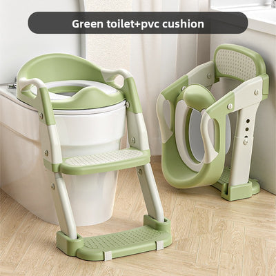 Potty Training Seat - 3-in-1 green pvc cushion toilet