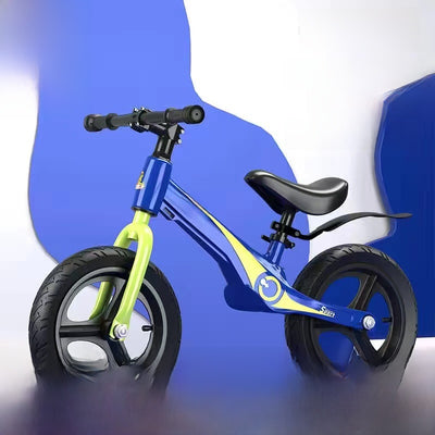Kids Balance Bike - 14x14in Vibrant Blue Solid Inflatable Wheel