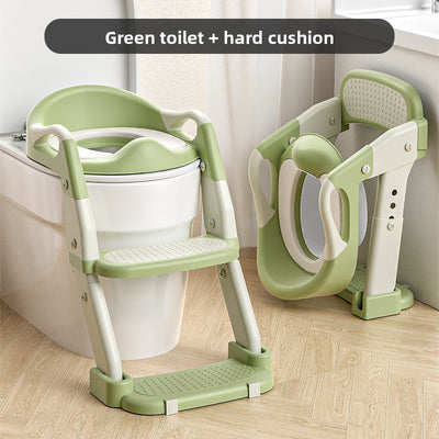 Potty Training Seat - Three-in-one green hard toilet