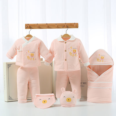 Padded Cotton Suit - Pink Bear 2pcs / 0-4 Months
